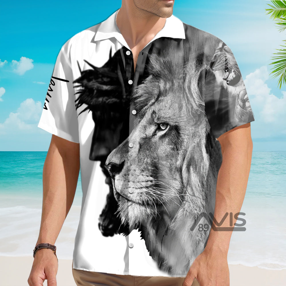 Premium Jesus And Lion Aloha - Hawaiian Shirt