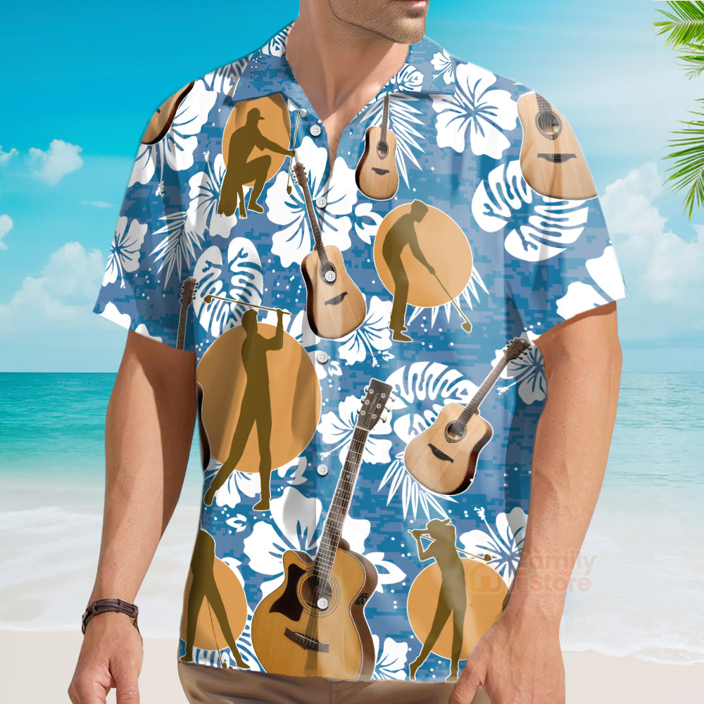 Guitar I Like Golf And Guitars Hawaiian Shirt