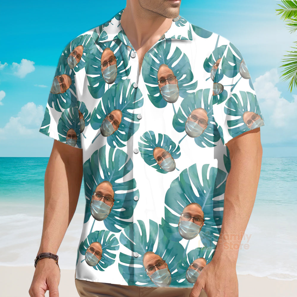 Funny Custom Face Dad Leaves - Funny Hawaiian Shirt PN302042Lb