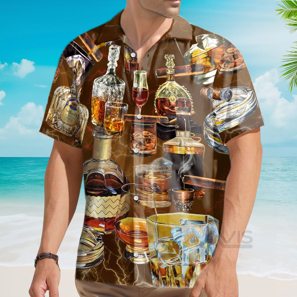 Wine Happiness Is Whisky - Gift For Men And Women - Hawaiian Shirt