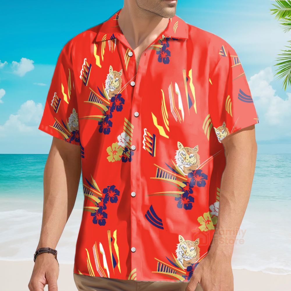 Tony Montana Exotic Tiger & Hibiscus Hawaiian Shirt, Aloha Shirt For Summer