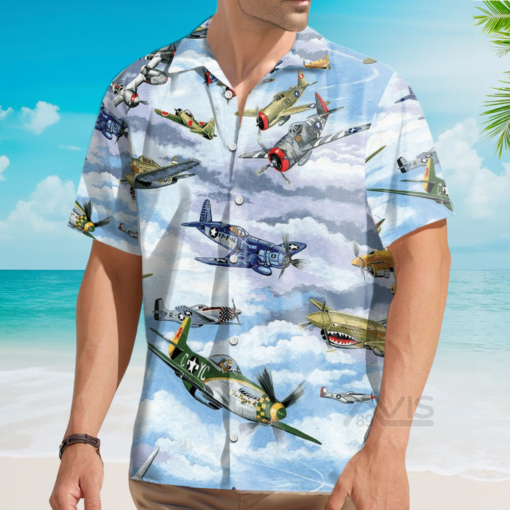 World War 2 Fighter Planes & Aircrafts - Hawaiian Shirt
