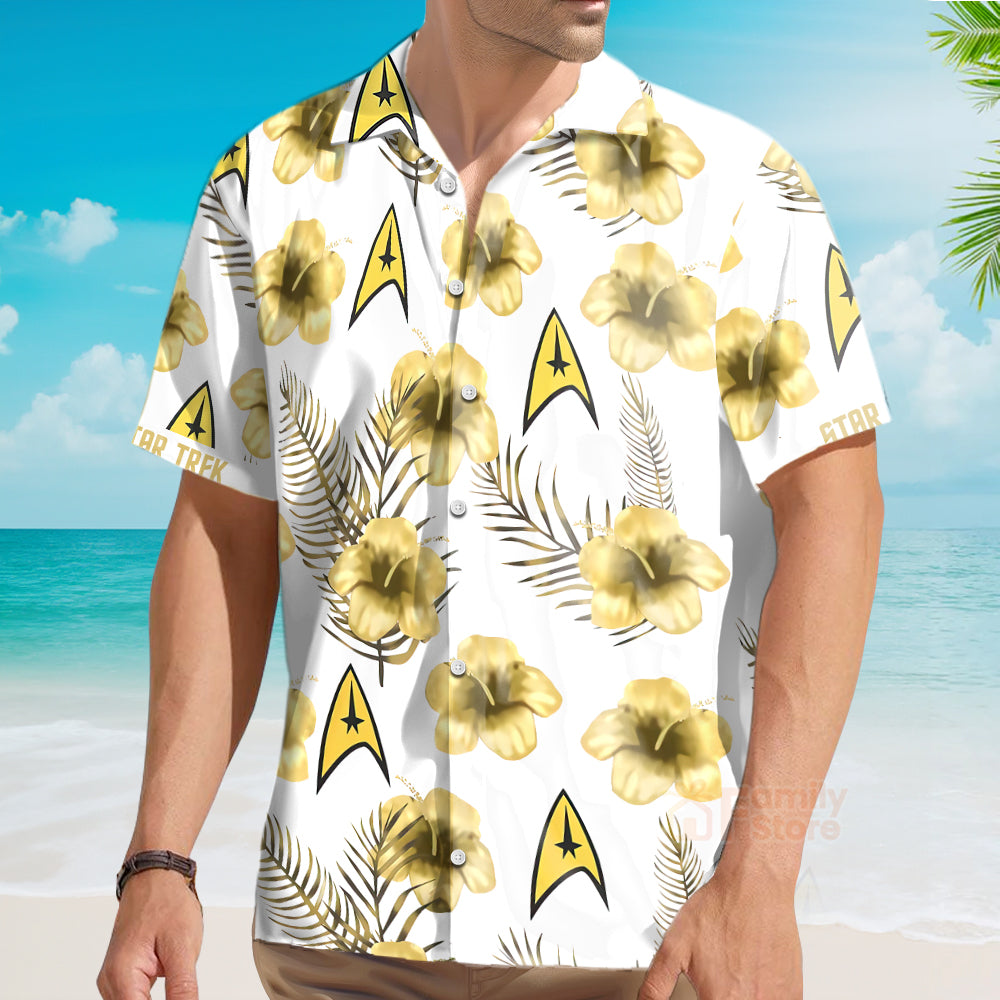 Hibiscus Floral SaTr Starships - Hawaiian Shirt For Men, Women, Kids