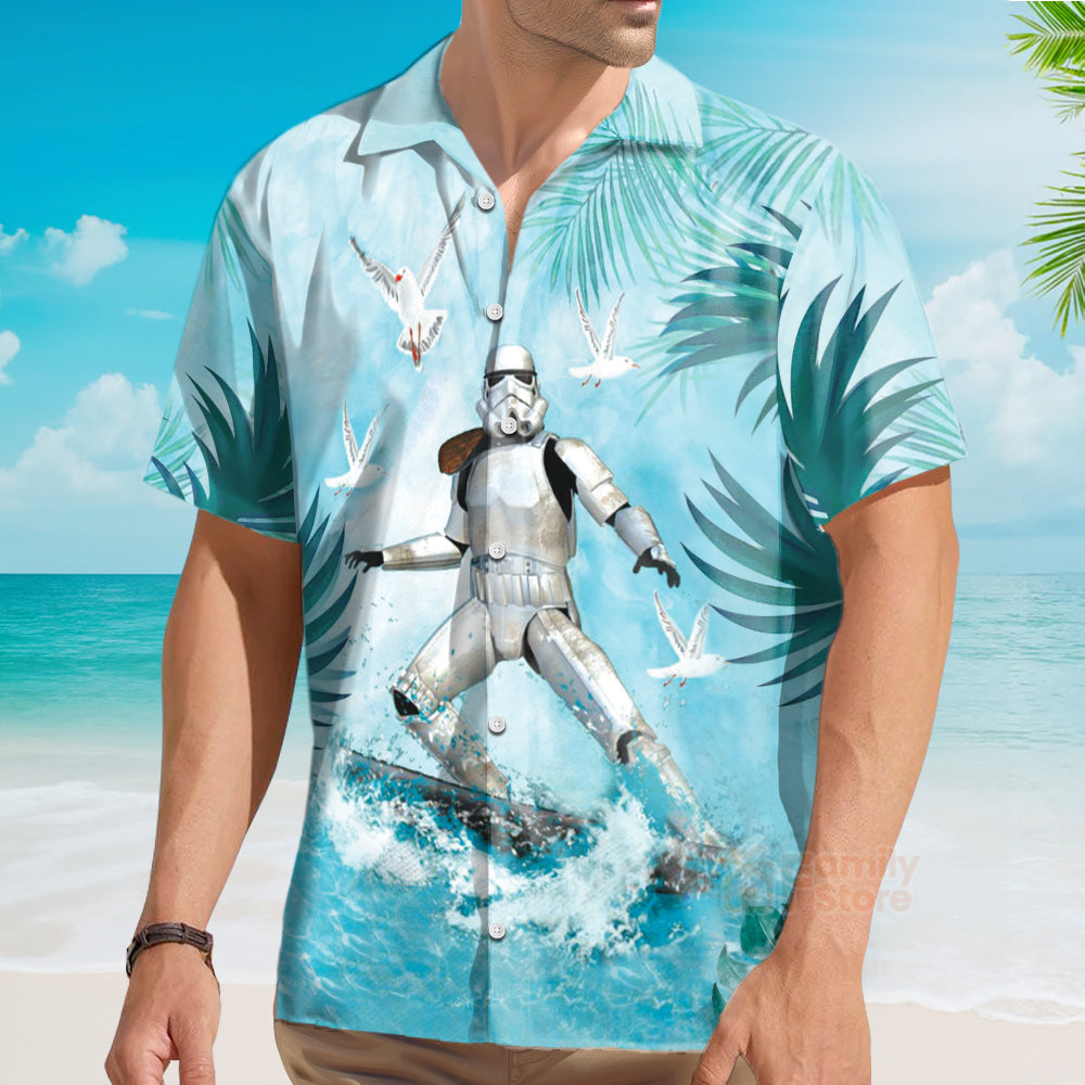 Stwa Stormtrooper Surfing Hawaiian Shirt