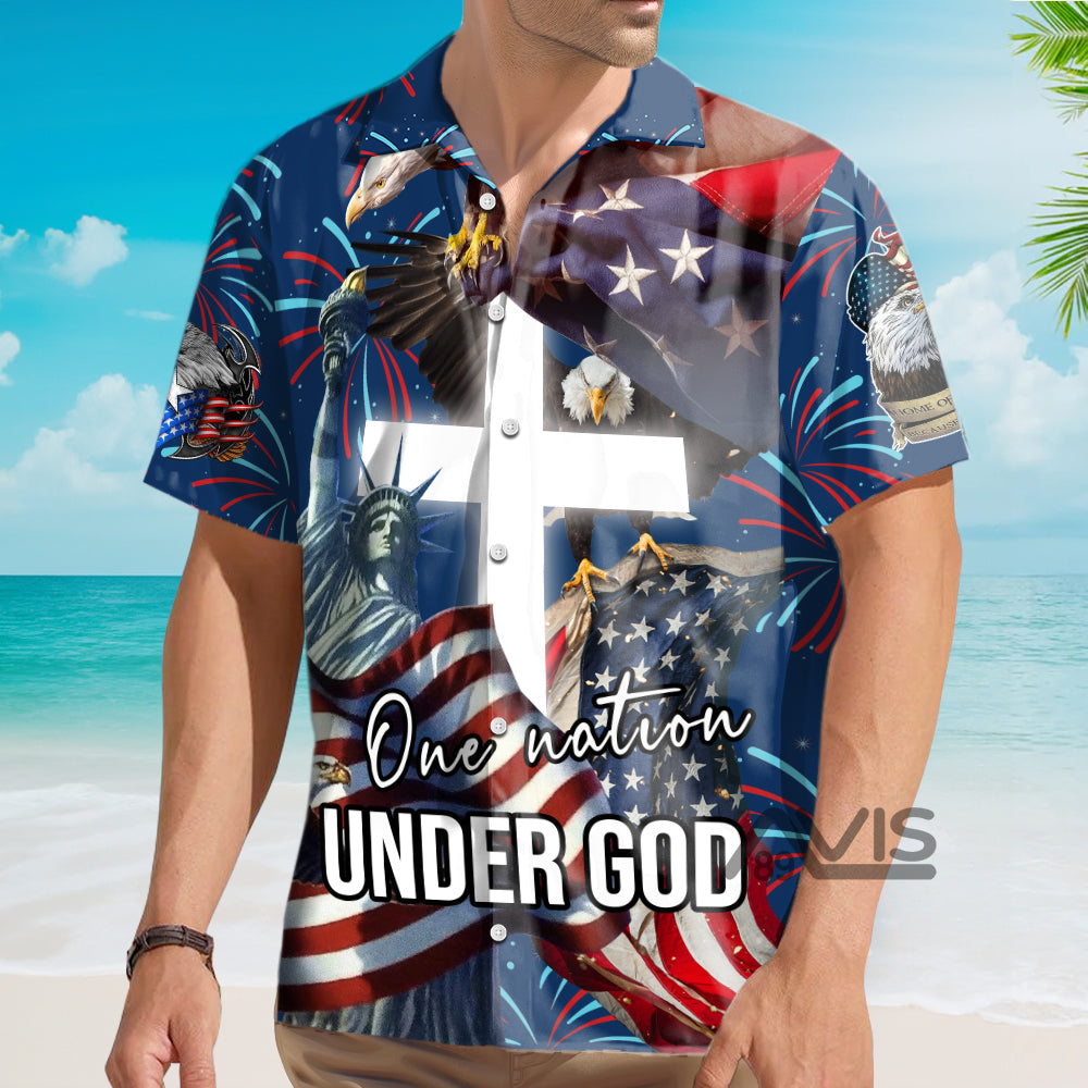 Jesus One Nation Under God Faith-Inspired Aloha - Hawaiian Shirt