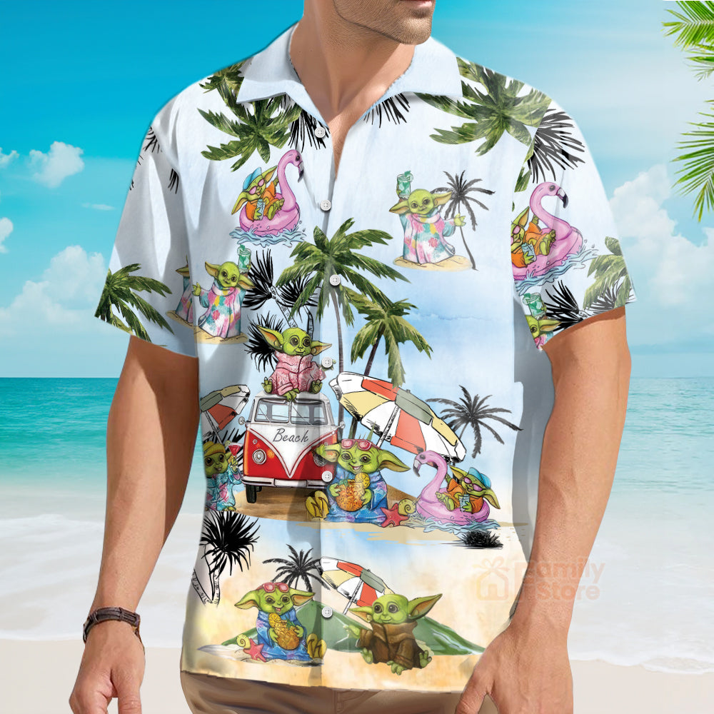 Stwa Disney Baby Yoda Hawaiian Shirt