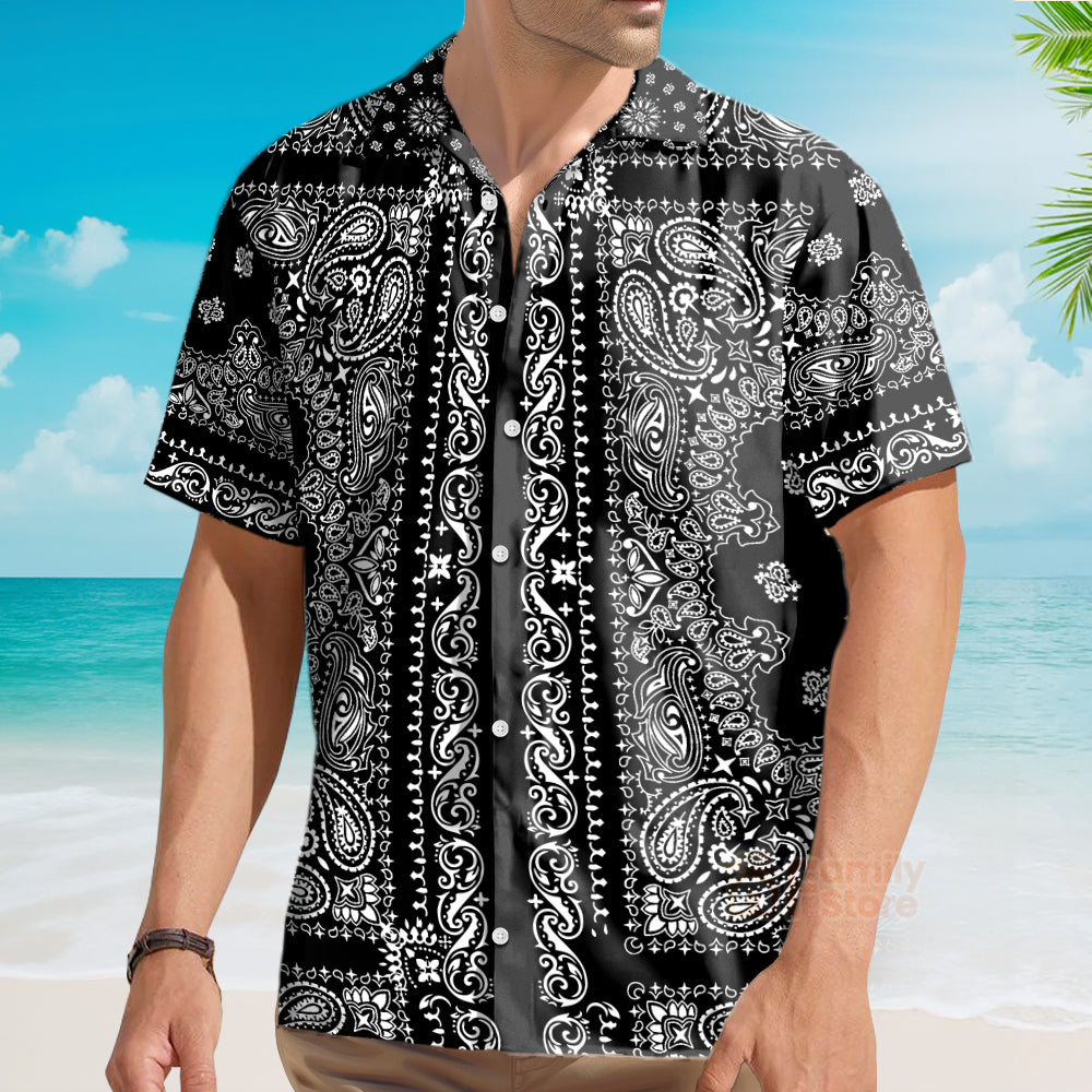 Barber Bandana Style White - Funny Pattern Hawaiian Shirt