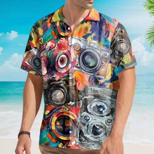 Camera Vintage Colorful Retro - Hawaiian Shirt