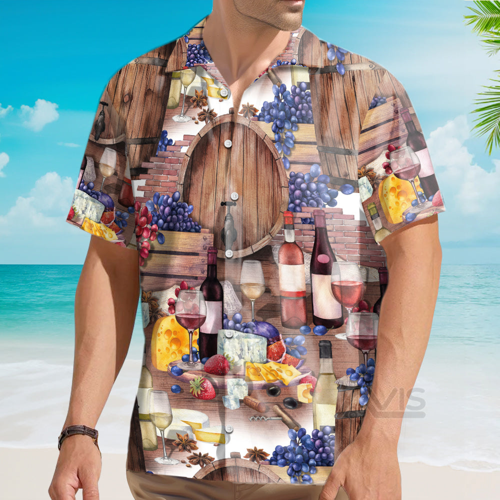 Wine Grape Wine Art - Gift For Men And Women - Hawaiian Shirt