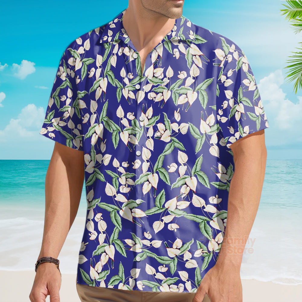 Tom Selleck Magnum Pi Mini Anthurium Blue Costmes - Hawaii Shirt