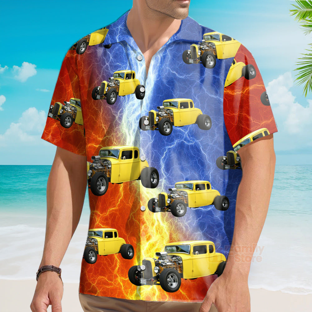 Custom Photo Classic Car Hot Rod Various Style Vintage Car - Hawaiian Shirt