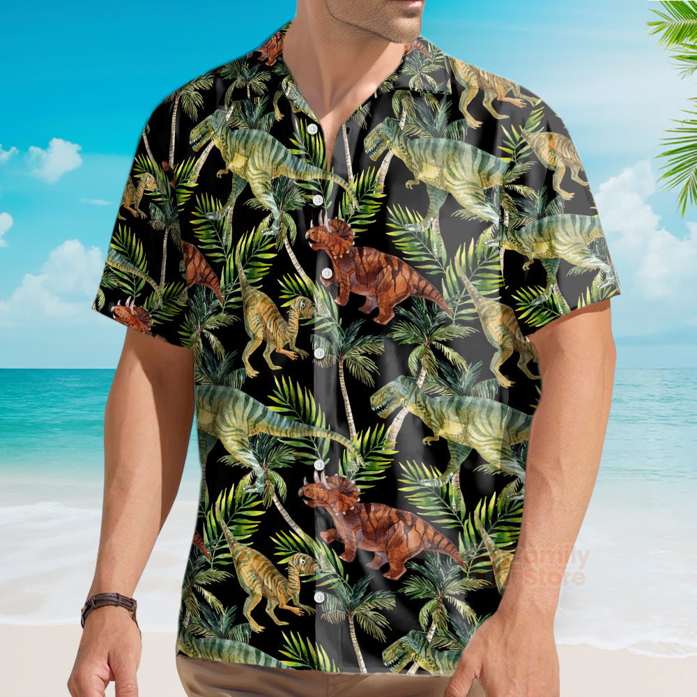 Dinosaur Tropical Pattern Hawaiian Shirt