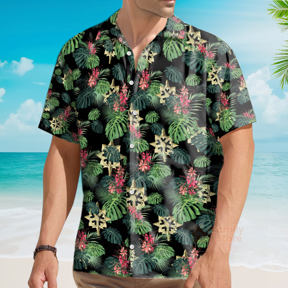 Army Military Intelligence Branch Insignia Hawaiian Shirt