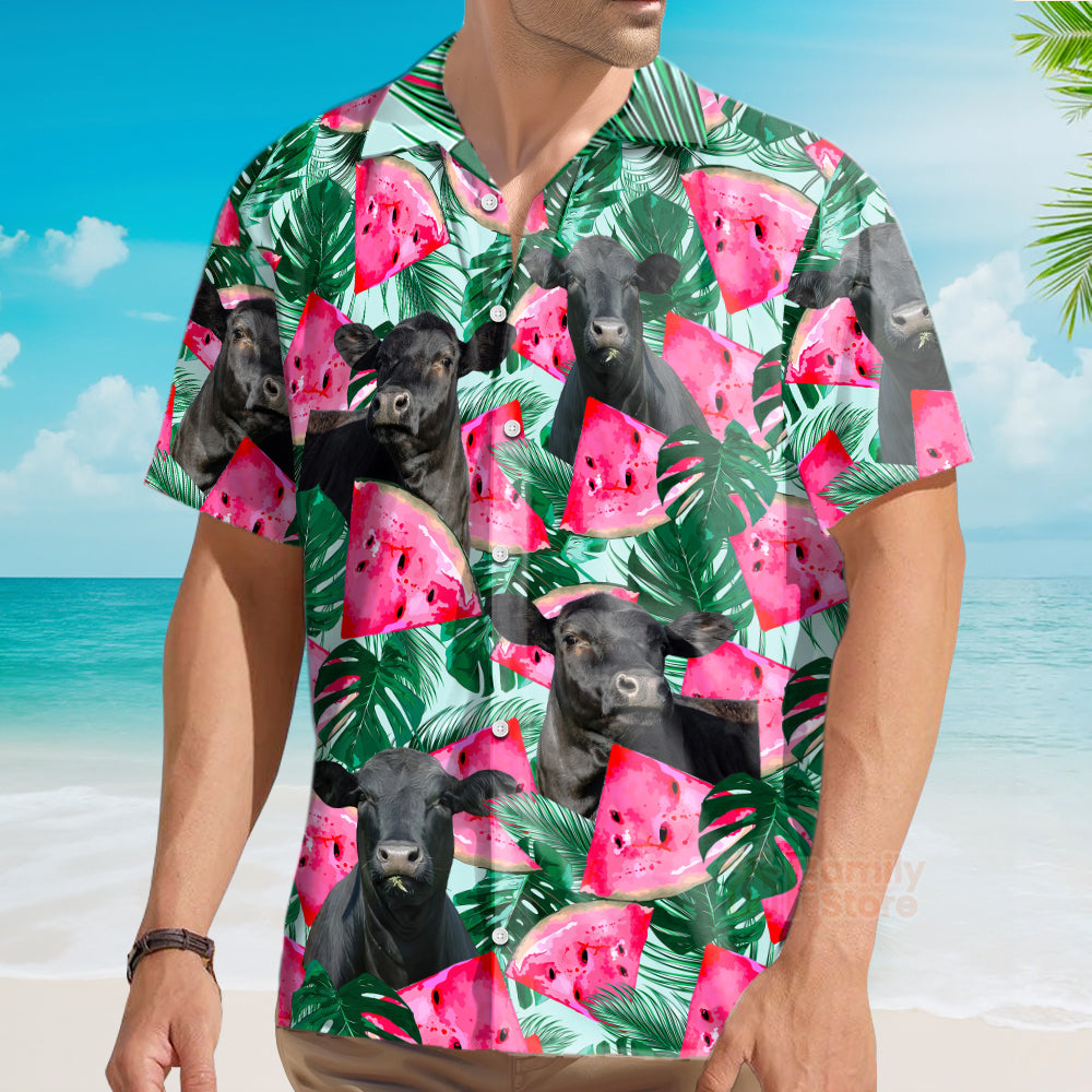 Unique Black Angus Happiness Hawaiian Shirt