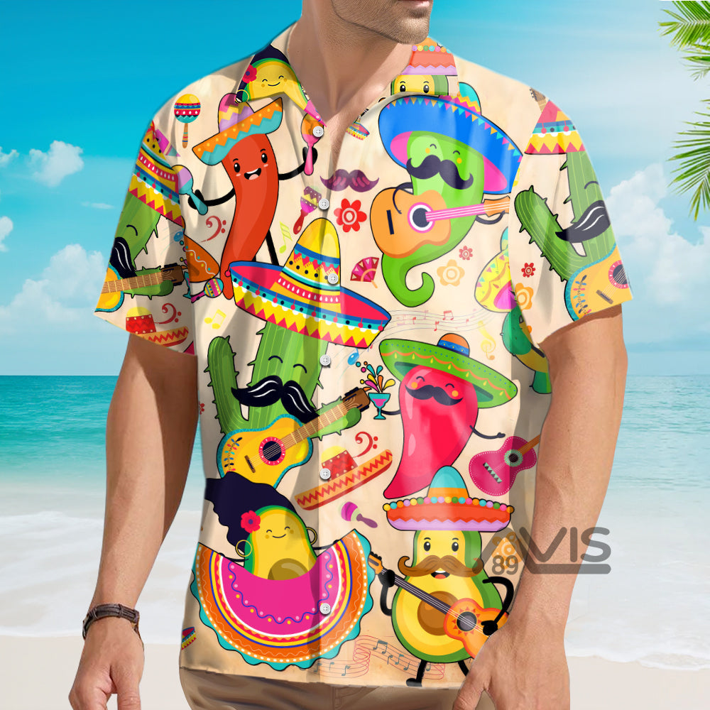 Mexican Cactus Chili Pepper Pattern - Hawaiian Shirt