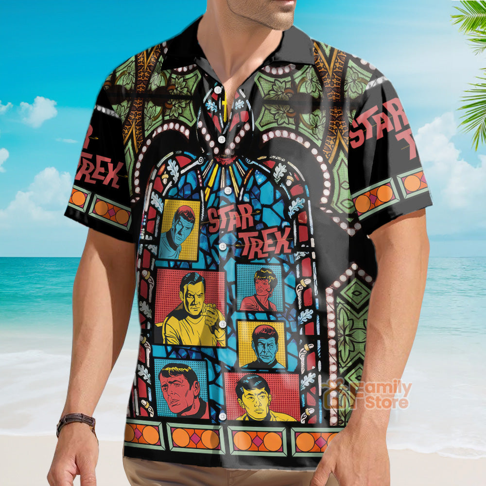 SaTr The Original Series Retro Character Squares Stained Glass - Hawaiian Shirt