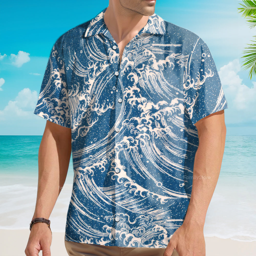 Ocean Great Waves Japanese Style - Hawaiian Shirt