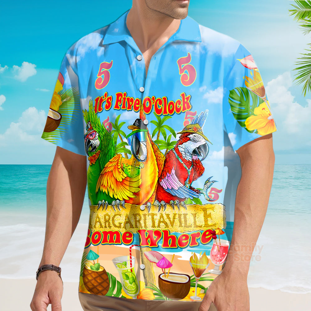 Parrot It's 5 O'clock Somewhere Margaritaville Tropical - Hawaiian Shirts