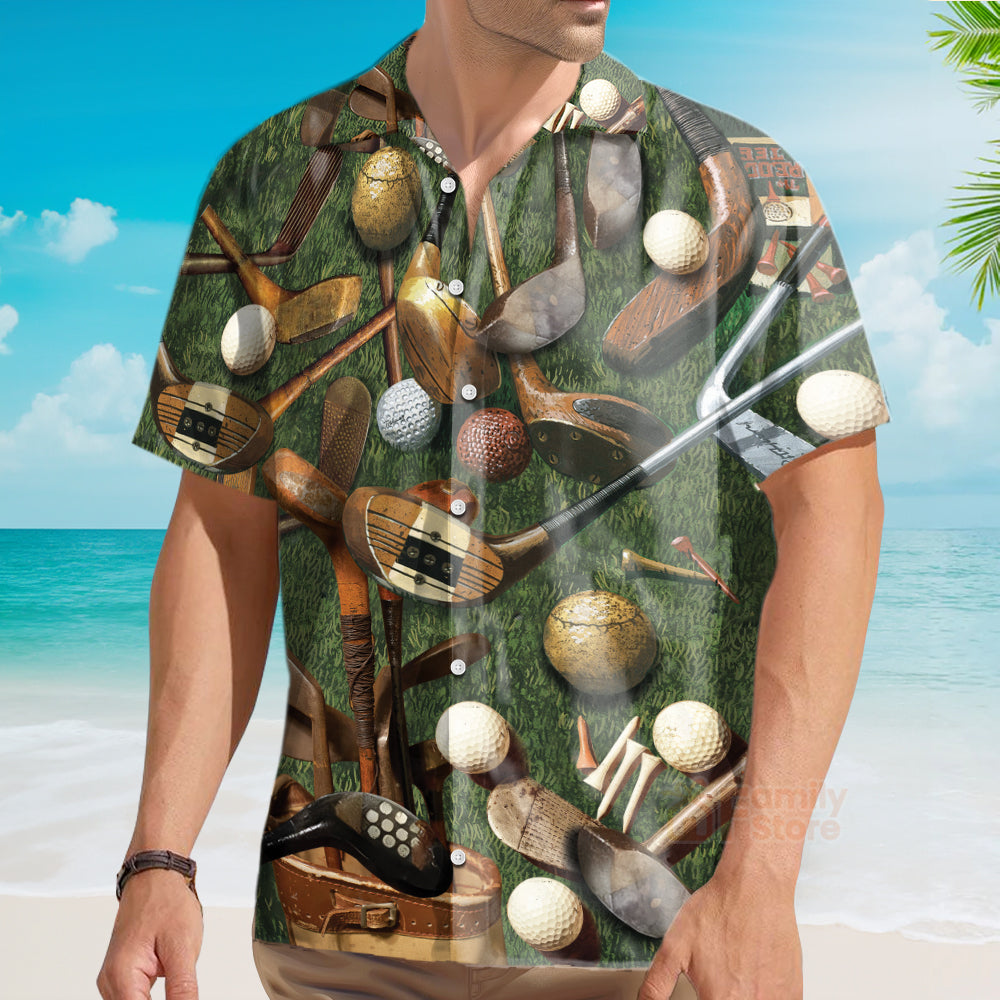 Vintage Golf Love To Golf - Retro Golf Print Hawaiian Shirt