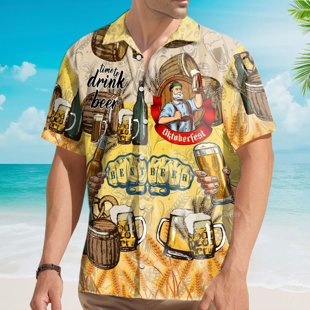 Oktoberfest Time To Drink Beer Hawaiian Shirt For Men & Women