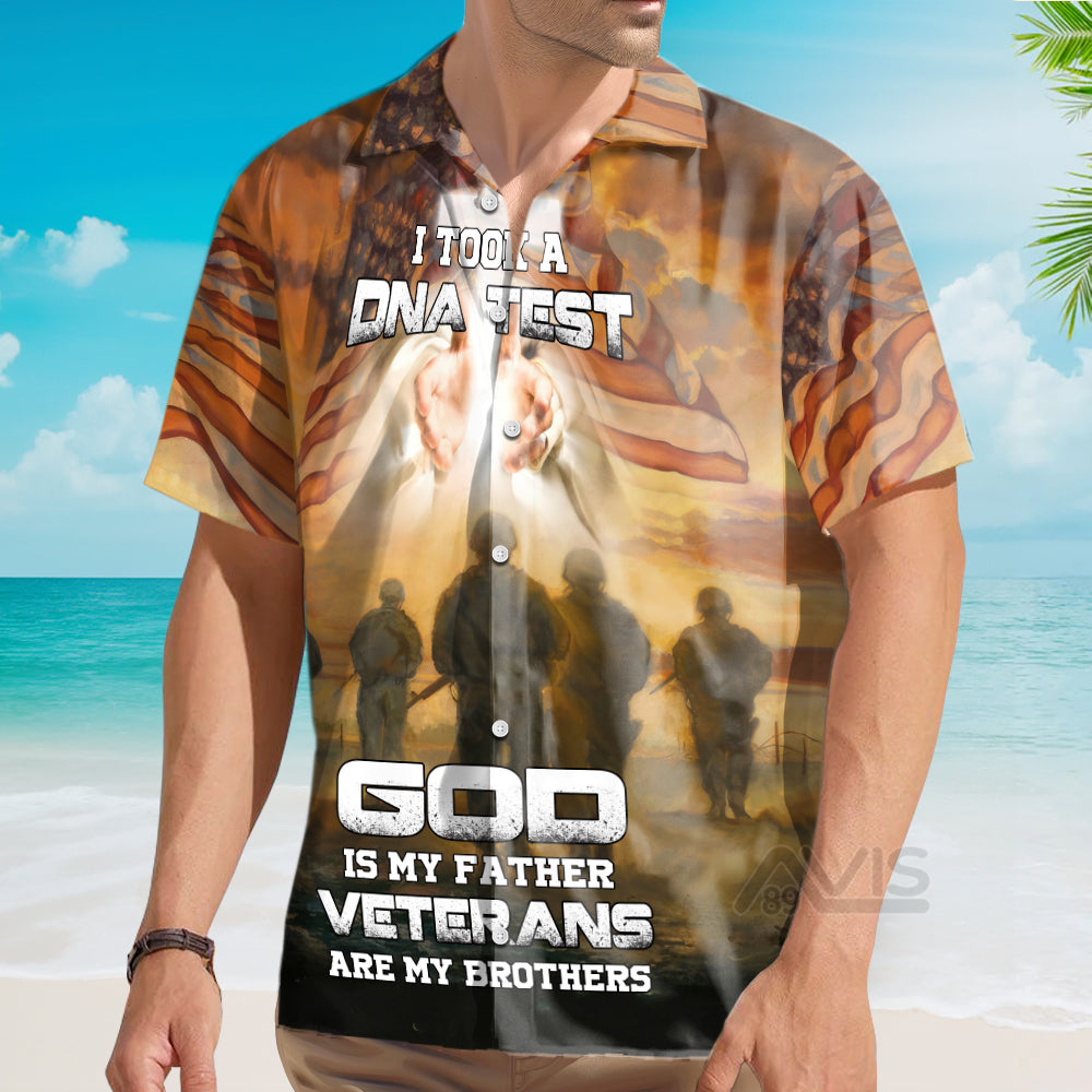 I Took A DNA Test God Is My Father Veterans - Gift For Dad - Hawaiian Shirt
