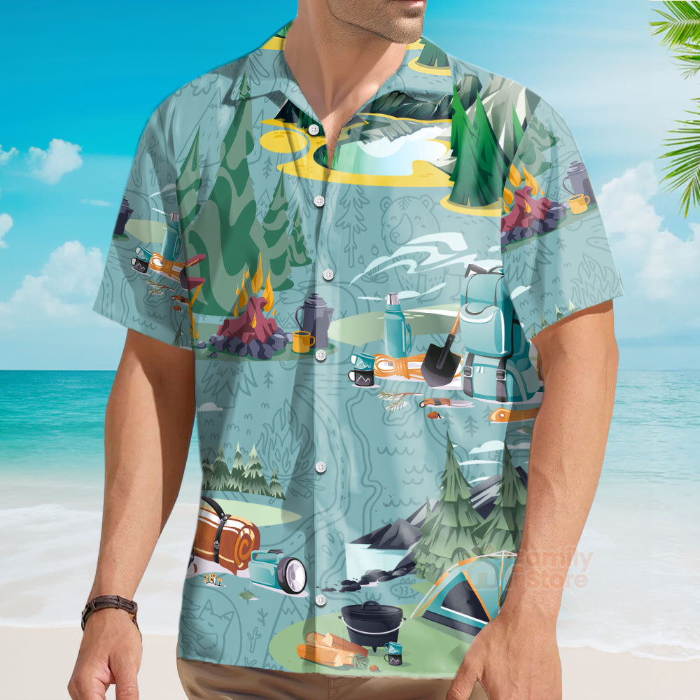 Camping Real Campers Smell Like 5 Things - Hawaiian Shirt