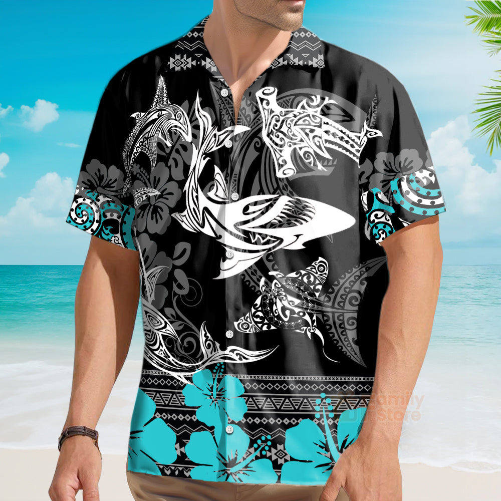 Polynesian Tribal Shark Lover Just For You Hawaiian Shirt