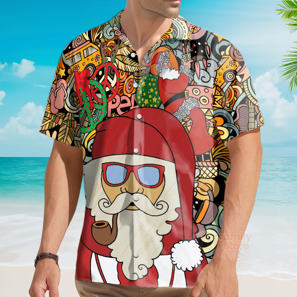 Musical Christmas Hippie Santa - Hawaiian Shirt