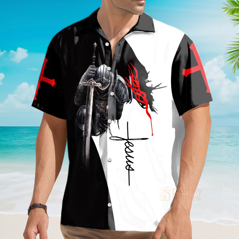 Man of Faith Templar Knight Christian God Jesus Hawaiian Shirt - PN303008Lb