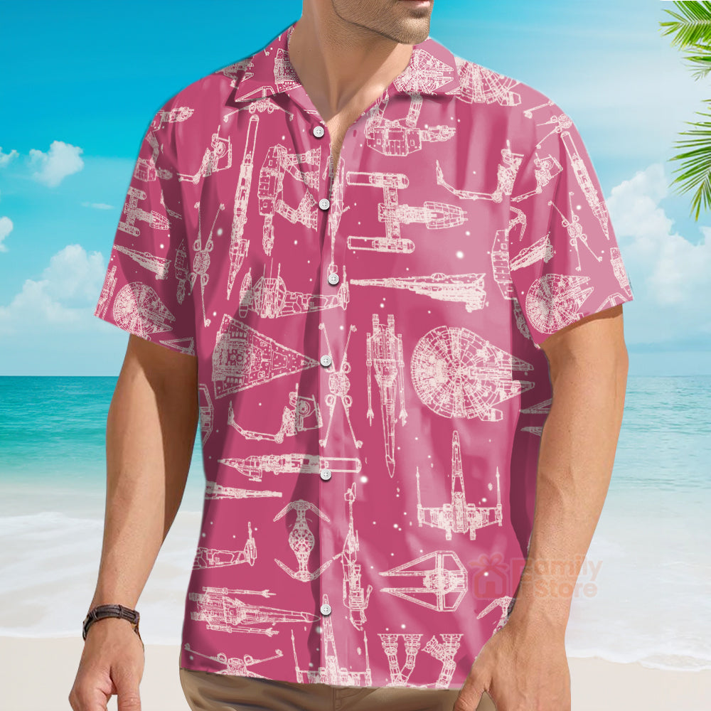 Space Ships Stwa Pink - Hawaiian Shirt For Men, Women, Kids