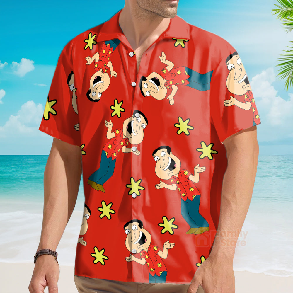 All Are Quagmire Men's Short Sleeve Hawaiian Shirt