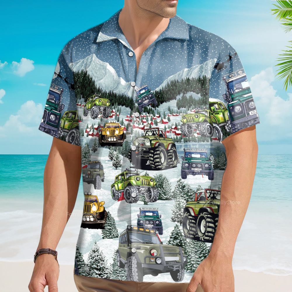 Jeep Snow Party Merry Christmas - Hawaiian Shirt