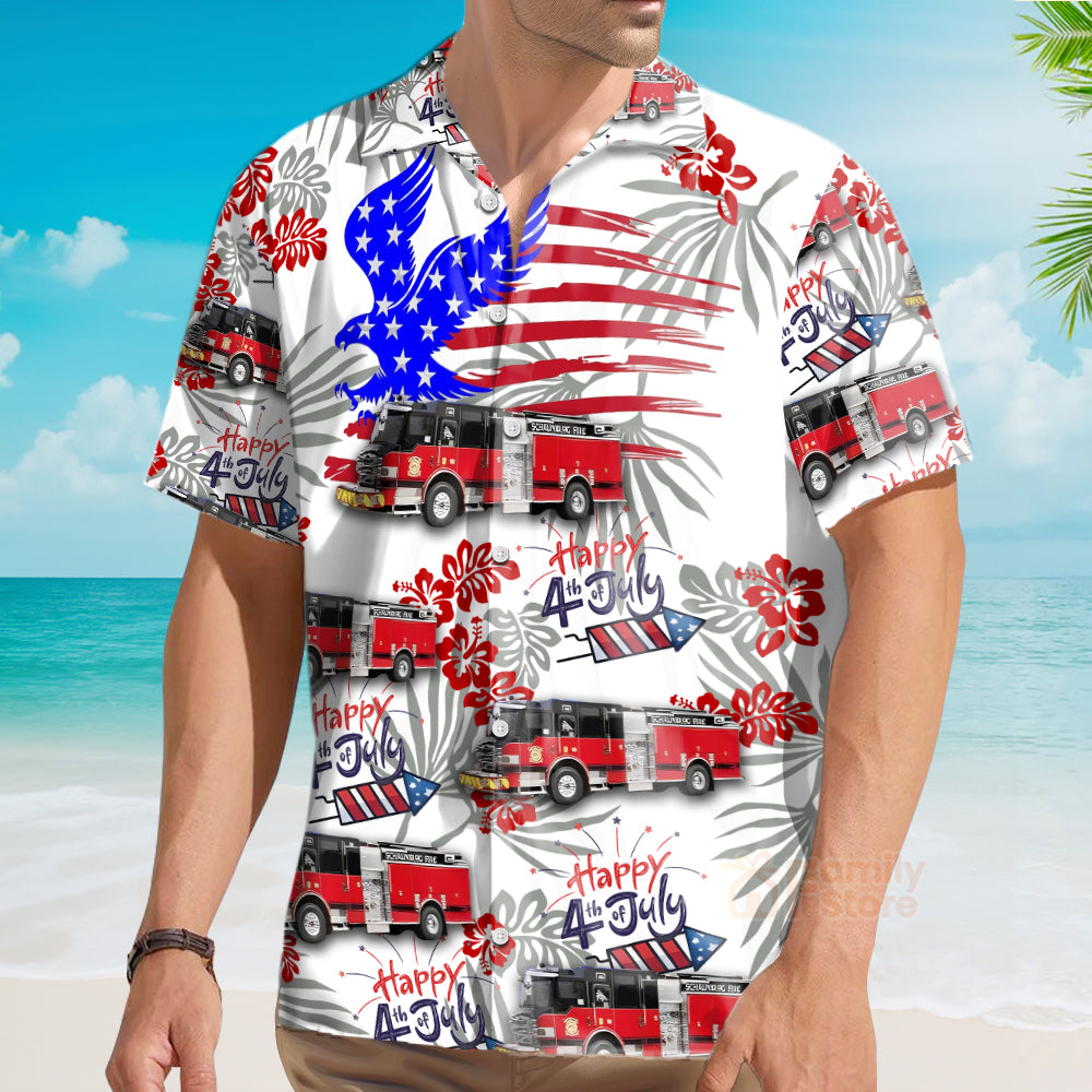 Schaumburg, Illinois, Schaumburg Fire Department, 4Th Of July Hawaiian Shirt