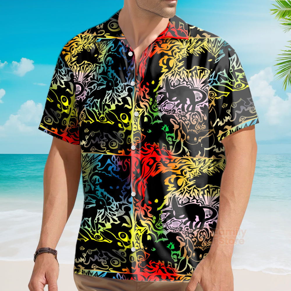 Eevee PoMo Black Hawaiian Shirt