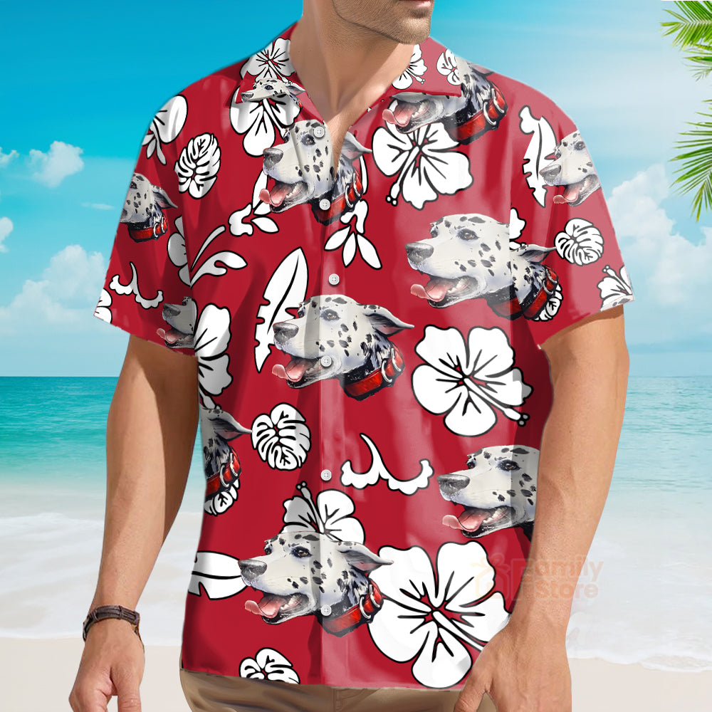 Funny Custom Face Dog Flowers & Leaves Pattern - Hawaiian Shirt PN302043Lb