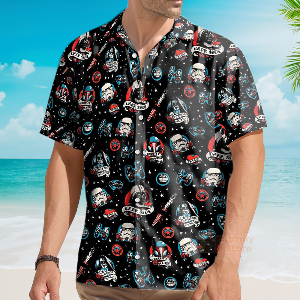 Stwa Darth Vader Storm Trooper Dark Side Black Hawaiian Shirt