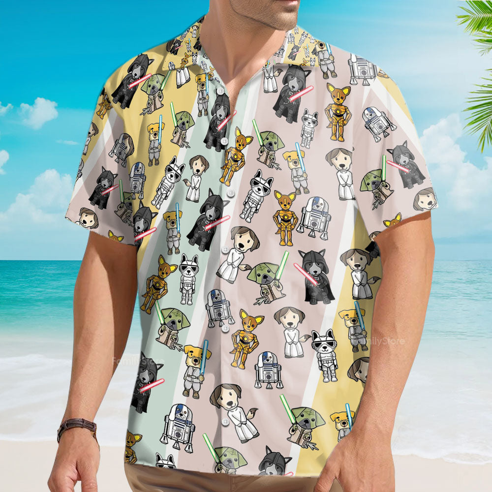 Cute Star Dogs - Hawaiian Shirt For Men, Women, Kids
