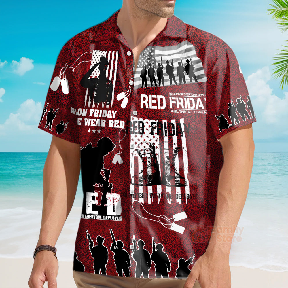 Veteran Red Friday With Boots - Hawaiian Shirt