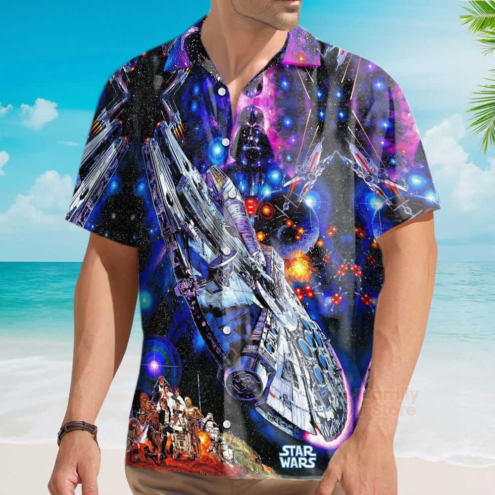 Stwa Darth Vader Millennium Falcon Hawaiian Shirt