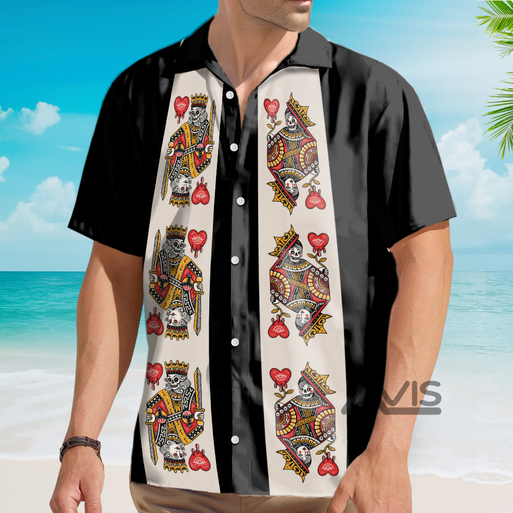 Skull Playing Card Black Version - Hawaiian Shirt