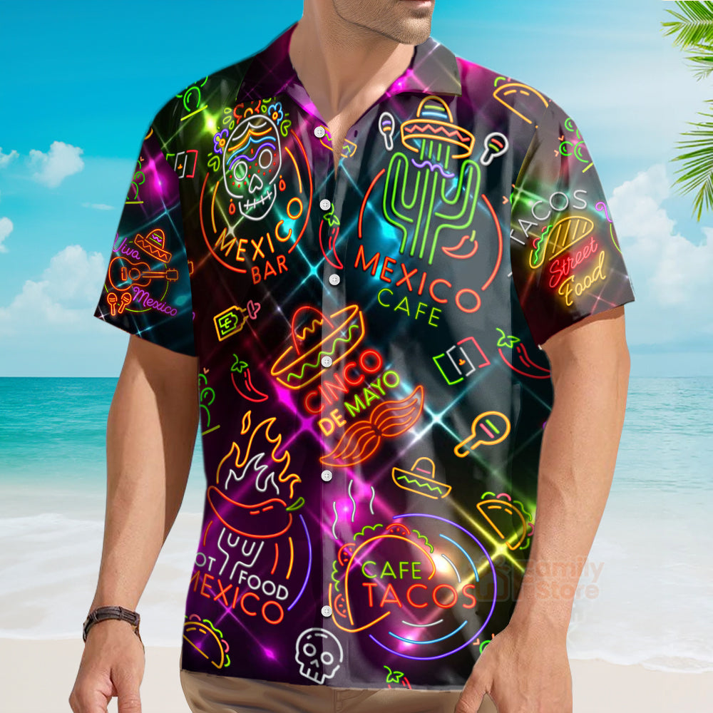 Neon Mexican Party Cinco De Mayo Aloha - Hawaiian Shirt