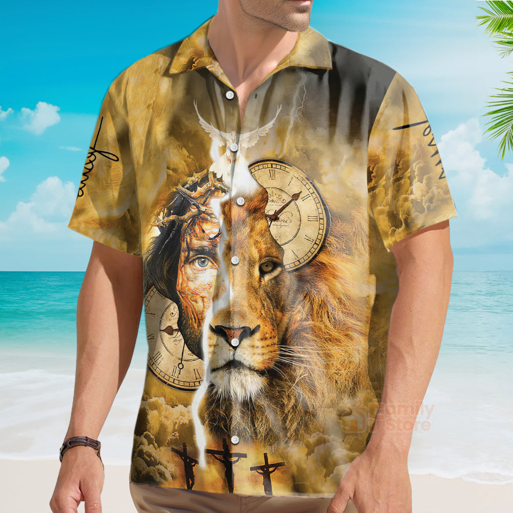 Easter Day Christian Jesus Lion Aloha Hawaiian Shirts For Men And For Women