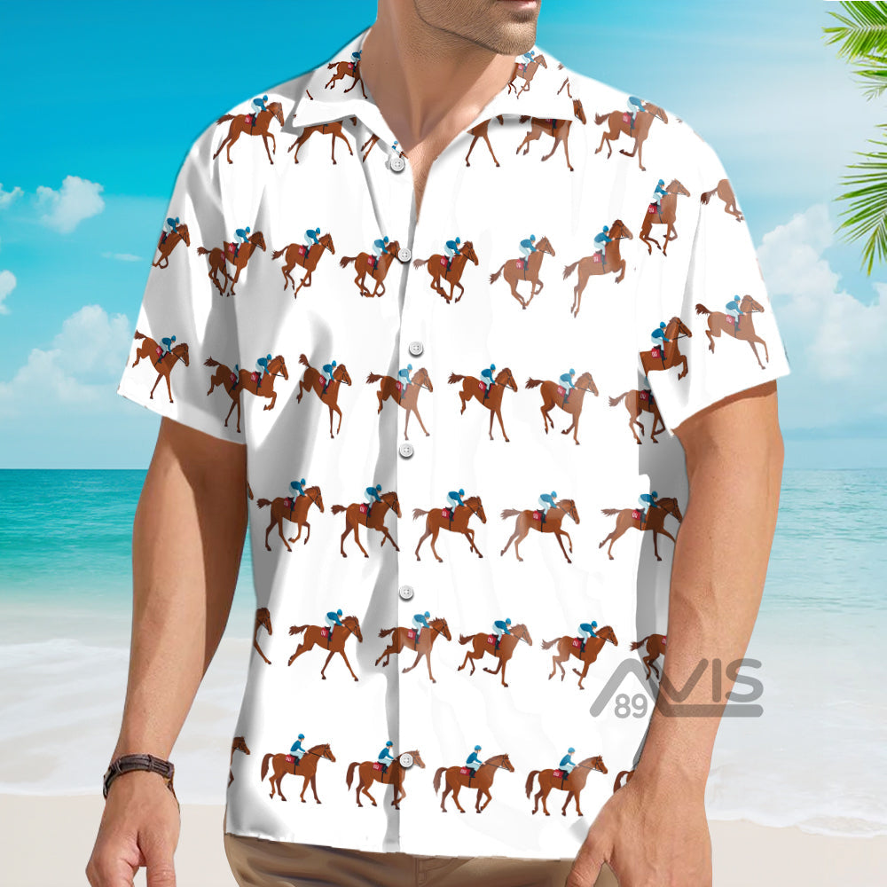 Kentucky Derby Horse Racing 3D - Hawaiian Shirt