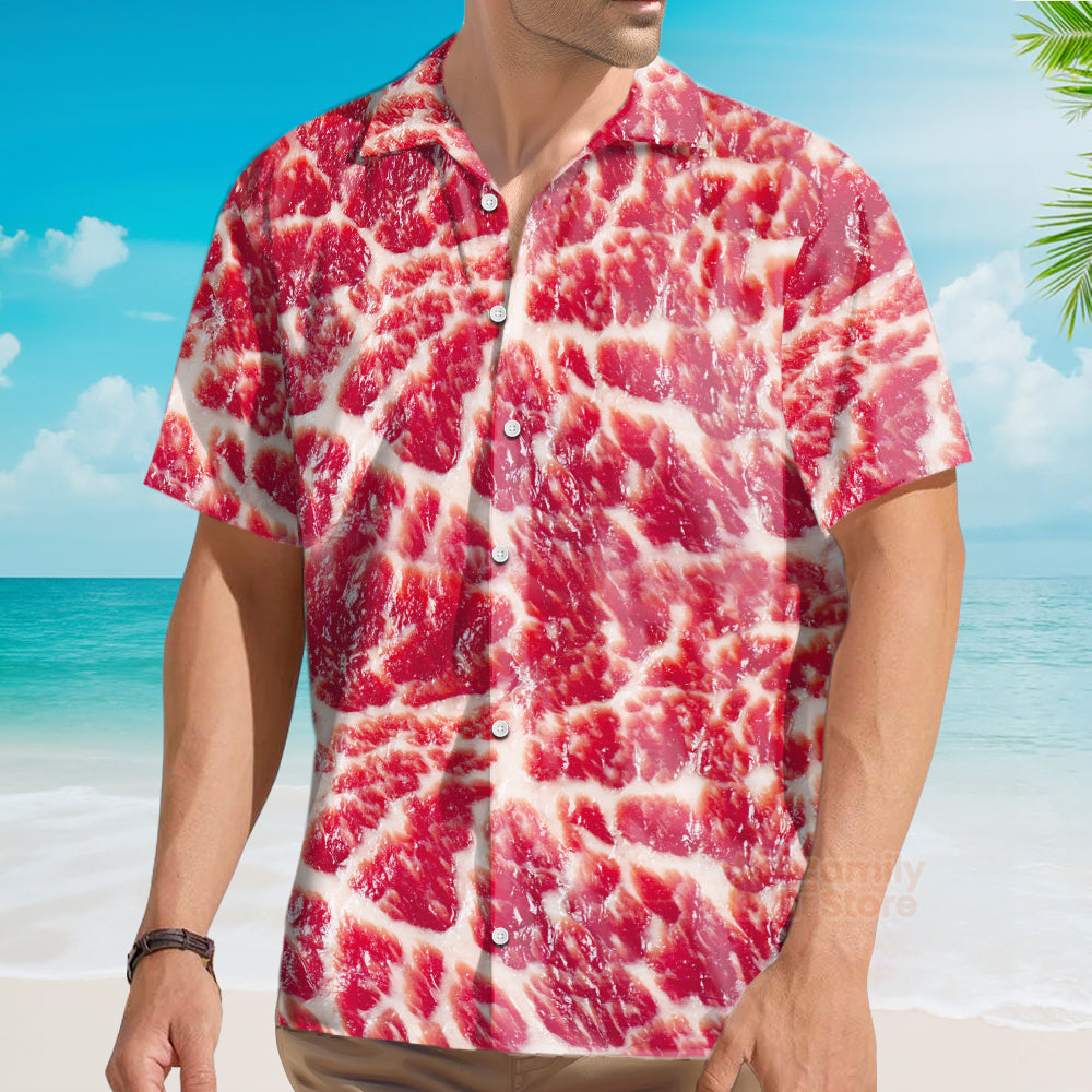 Funny Food Raw Meat Style Funny Hawaiian Shirt