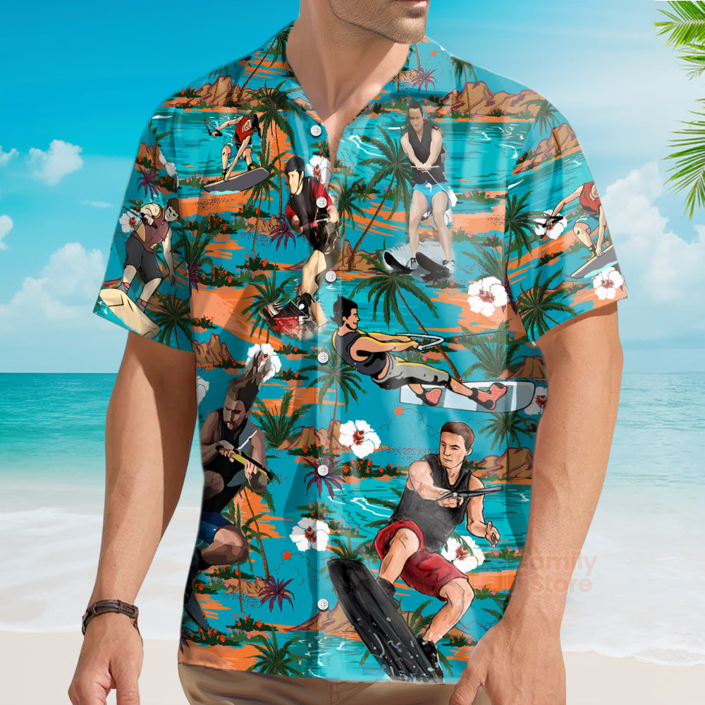 Watersking Ski Dad Just Like Regular Dad  - Hawaiian Shirt