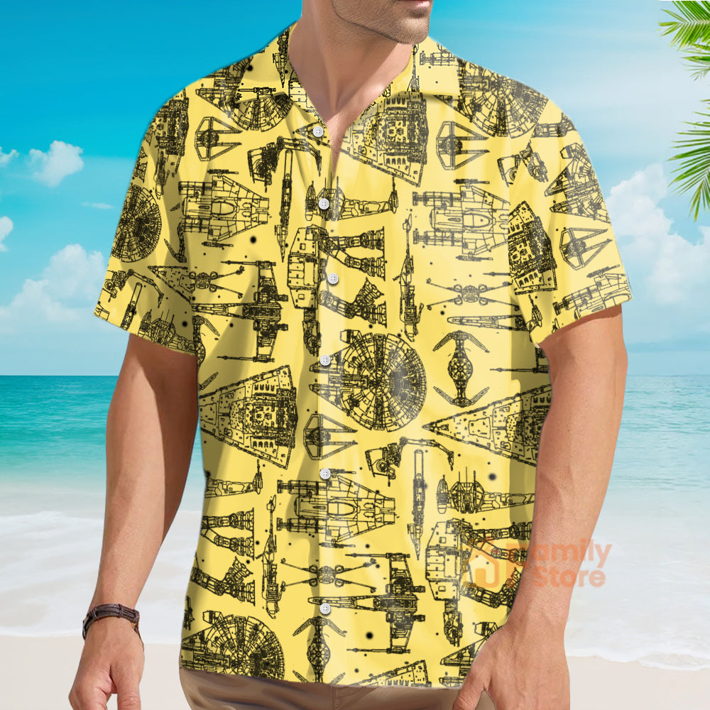 Starwars Starship Yellow Color - Hawaiian Shirt