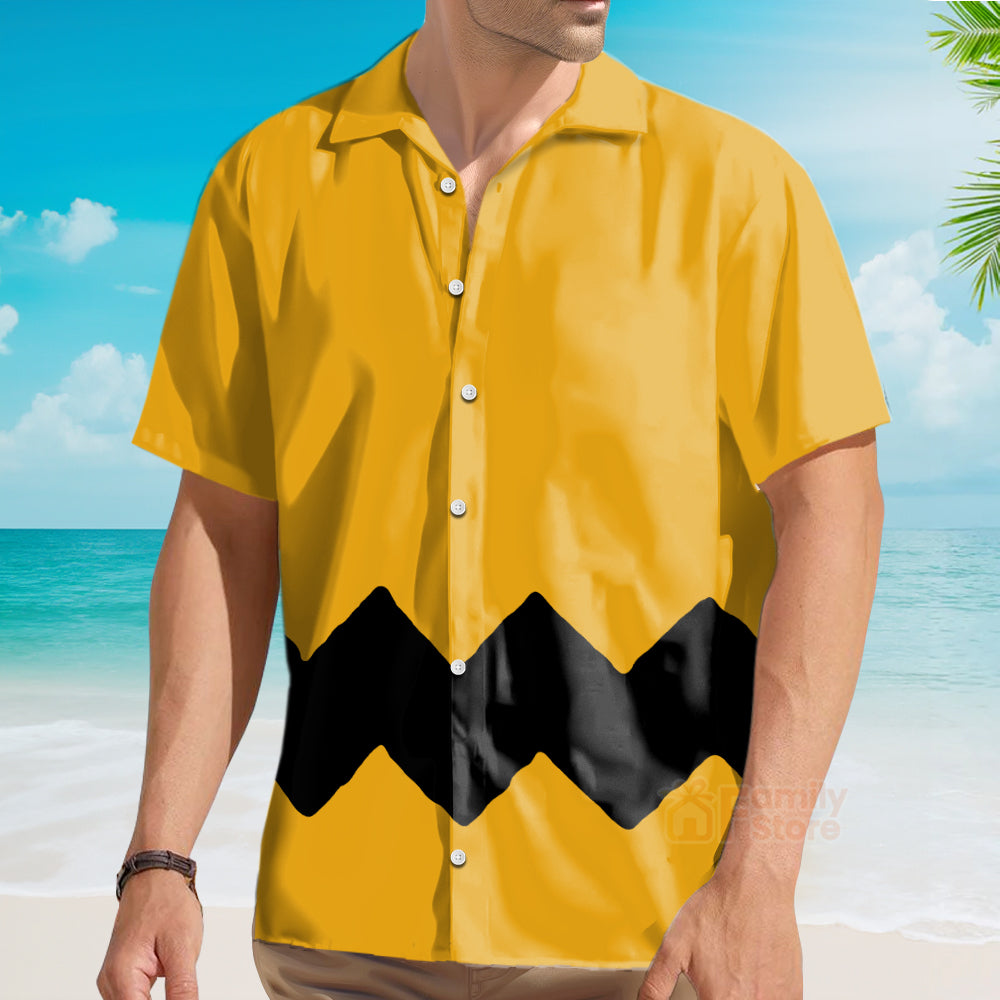 Cartoon Pattern Printing Men's Short-sleeved Lapel Aloha Hawaiian Shirt