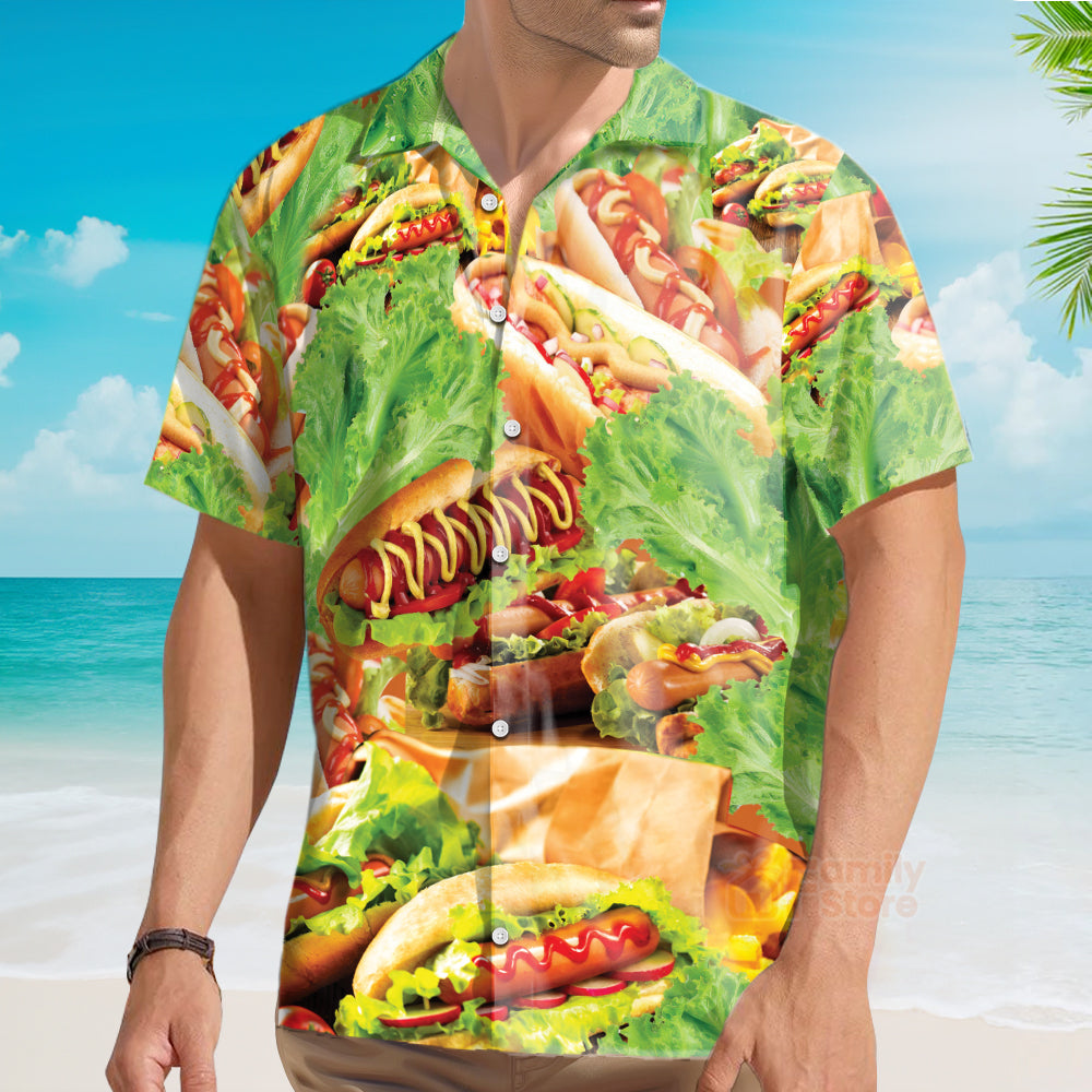 Food It's Not A Party Until The Hot Dog Come Out Salad Hawaiian Shirt