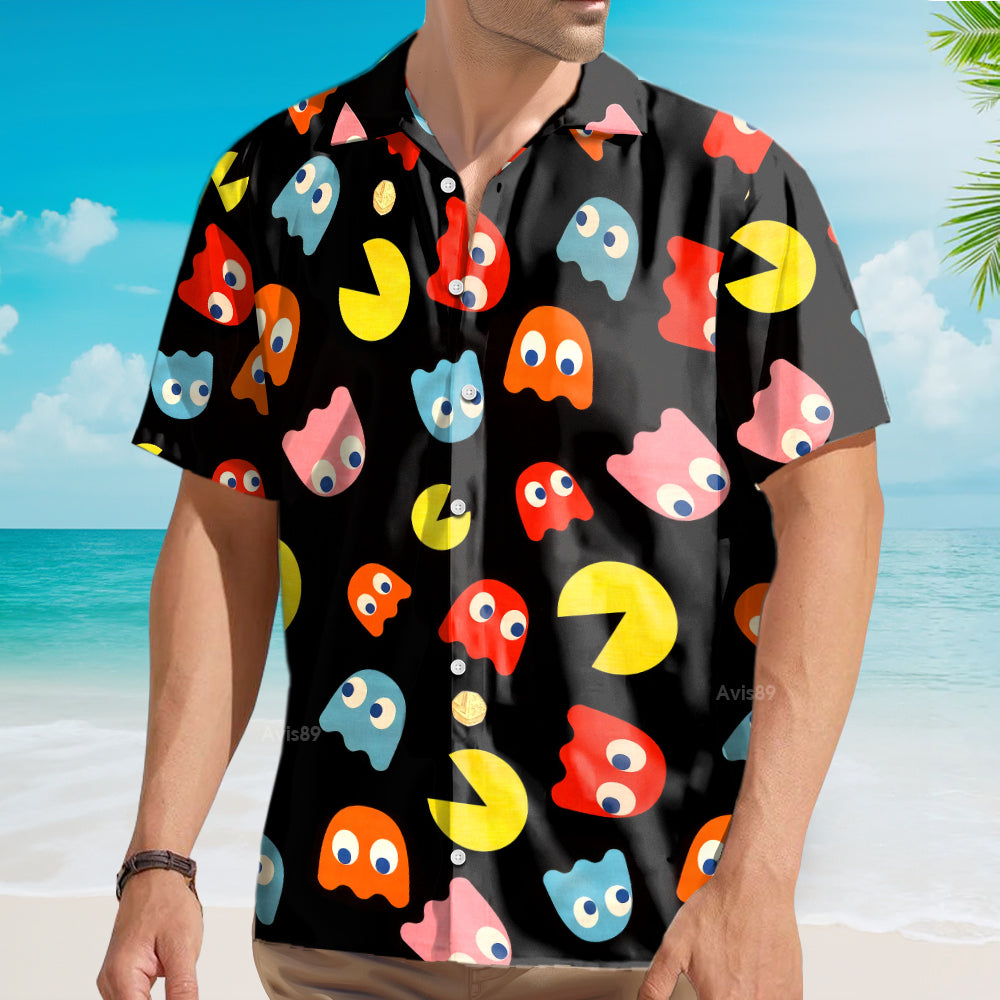 Pac Man Cartoon Pattern - Hawaiian Shirt