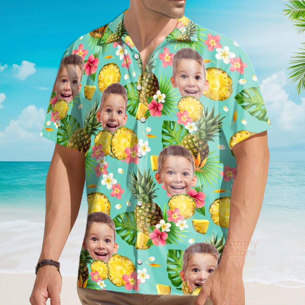Custom Photo Face Hibiscus Flower Summer 2 - Hawaiian Shirt
